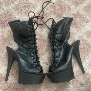 Pleaser platform boot heels